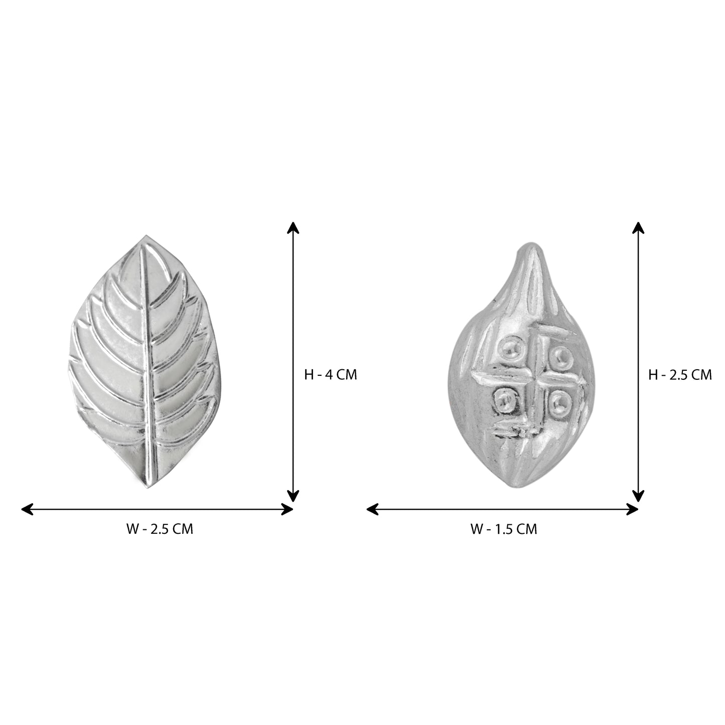 97%-99% Pure Silver Puja, Pooja Item Set | Combo of Tulsi Paan(Basil), Nariyal Shreefal(Coconut) and 5 pcs of Rice (Akshat) for Puja, Gift and Mandir | Silver, Set of 3 Items