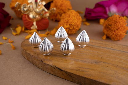 97%-99% Pure Silver Puja, Pooja Item Set | Ganesh Chaturthi Special Silver Combo of 5 Modak for Puja, Gift and Mandir | Silver, Pack of 5 Items