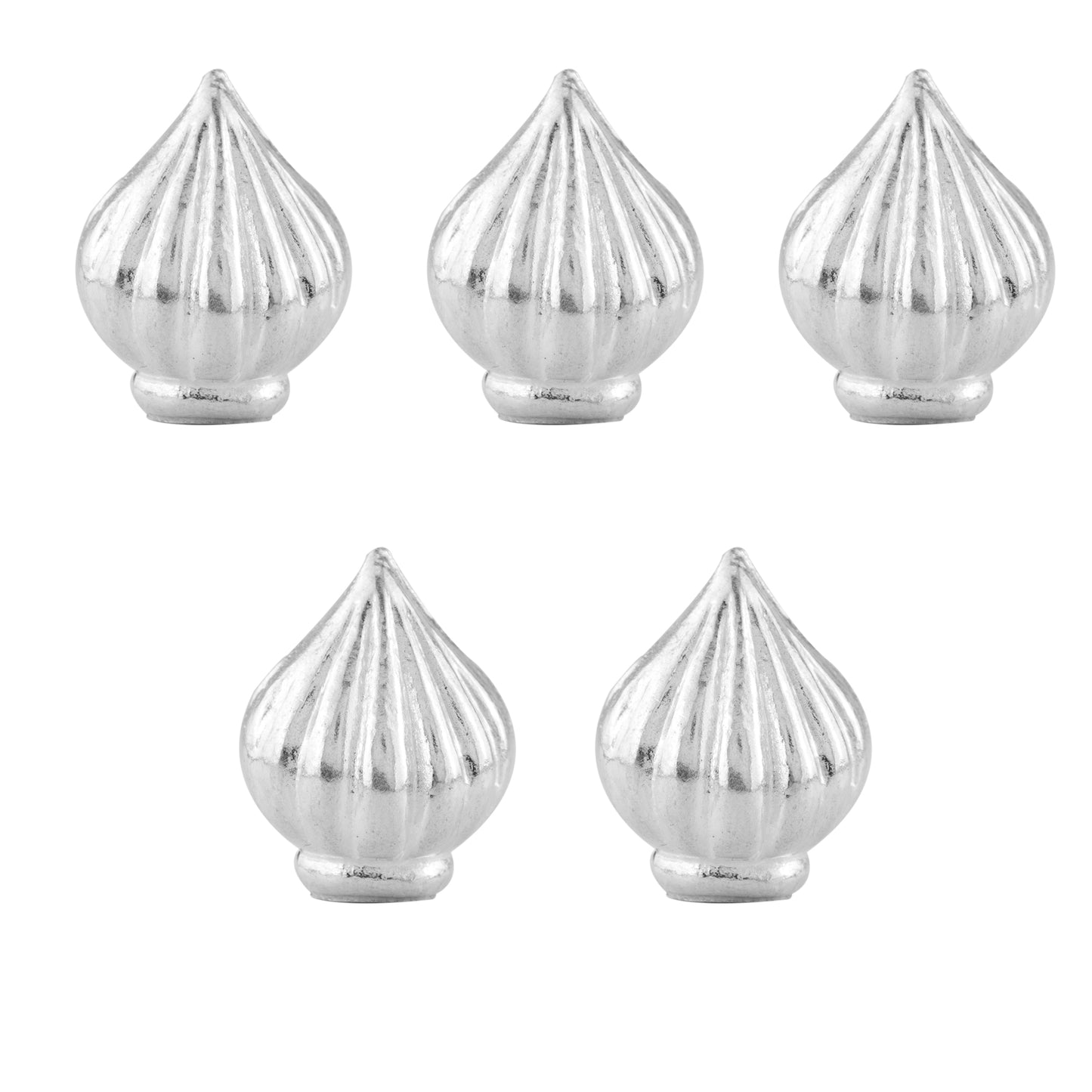 97%-99% Pure Silver Puja, Pooja Item Set | Ganesh Chaturthi Special Silver Combo of 5 Modak for Puja, Gift and Mandir | Silver, Pack of 5 Items