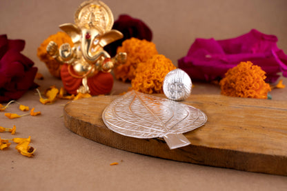 97%-99% Pure Silver Puja, Pooja Item Set | Combo of Pipal Paan Supari for Puja, Gift and Mandir | Silver, Set of 2 Items