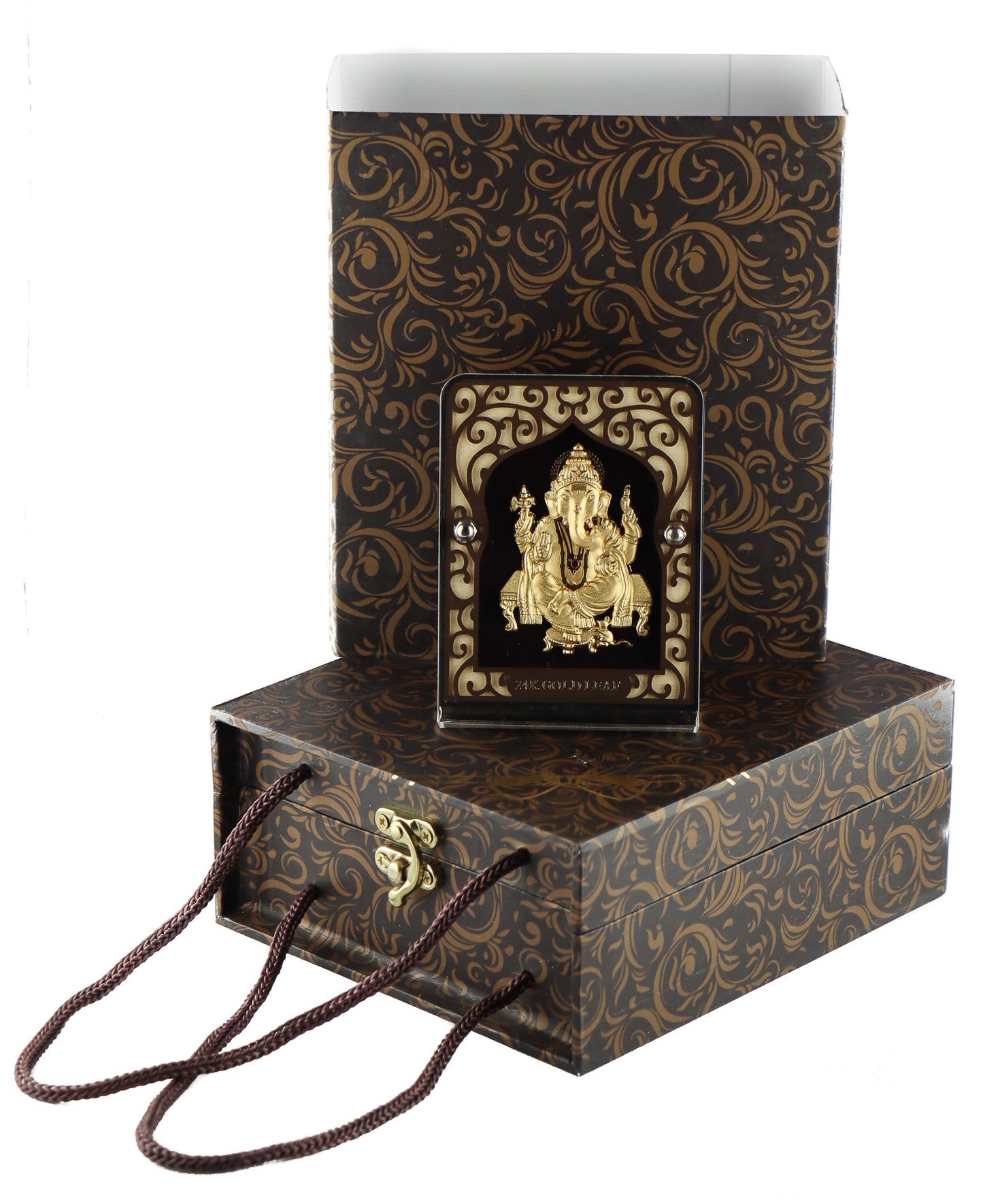 24k Pure Gold Foil Ganesh Frame - 4x3 Inches