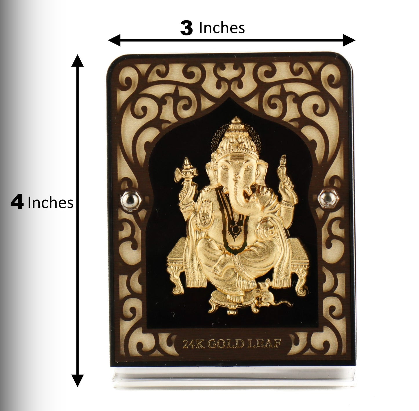 24k Pure Gold Foil Ganesh Frame - 4x3 Inches