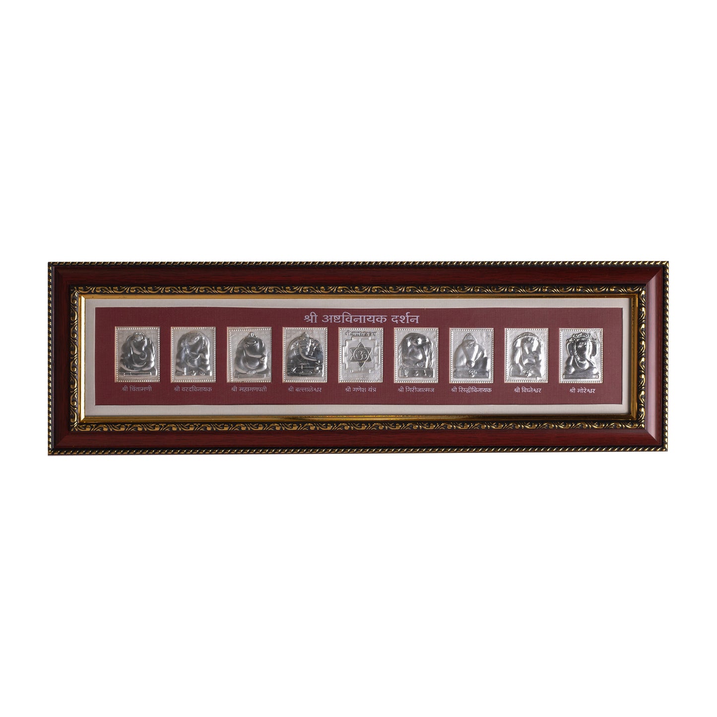 999 Pure Silver Asthavinayak Frame - 18x5 Inches