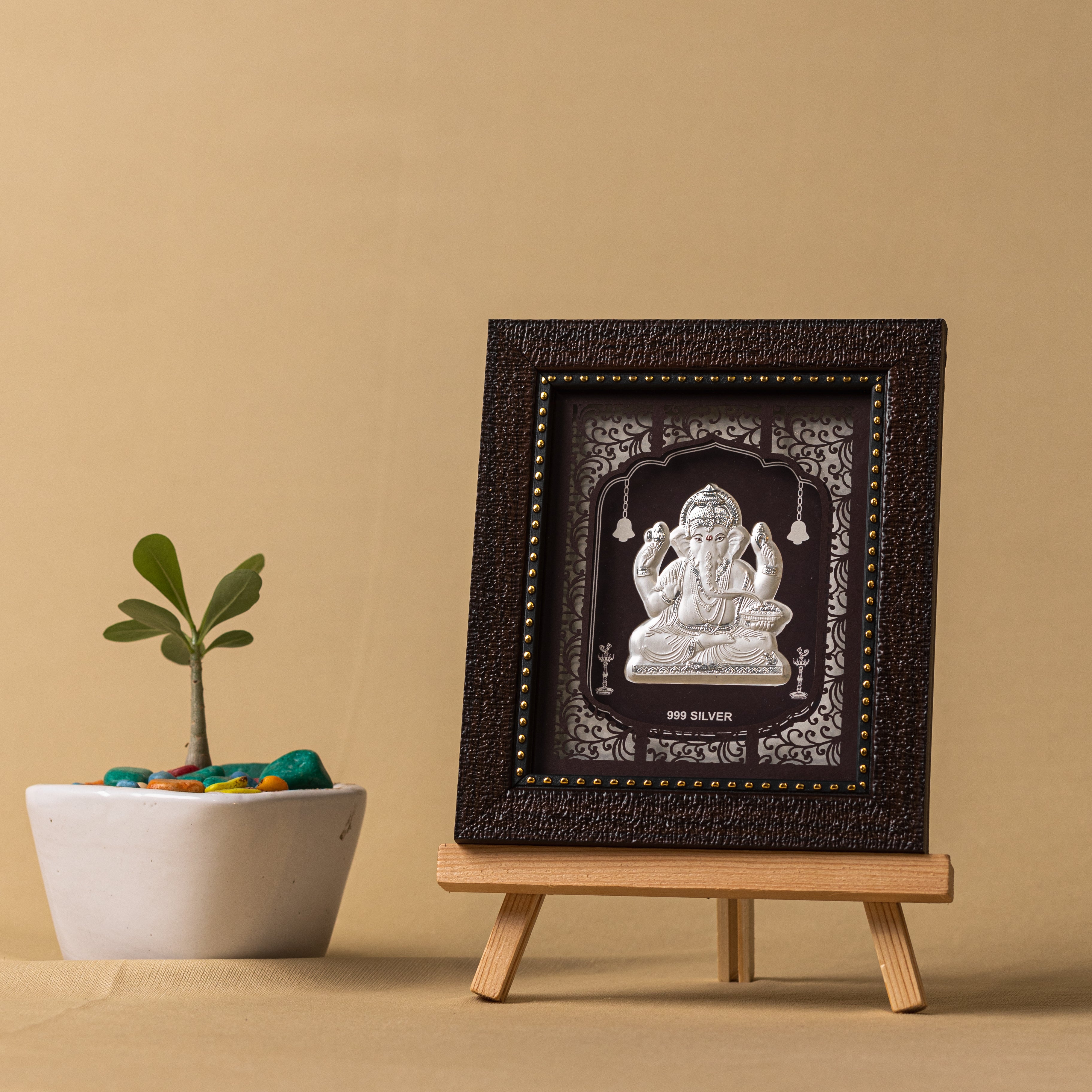GOLDGIFTIDEAS 999 Pure Silver Ganesha Coin for Gift, Silver Pooja Item for  Home, Return Gifts for Festival