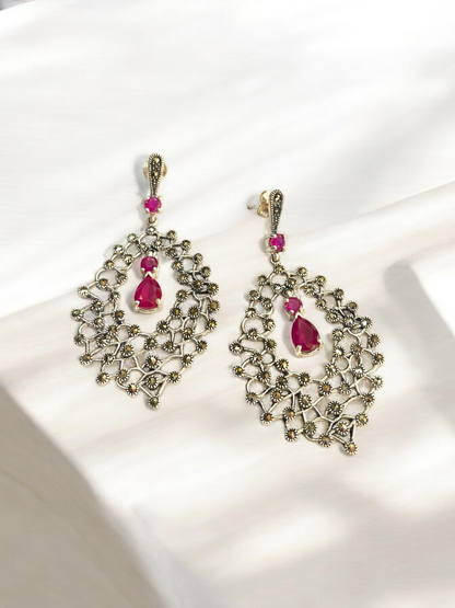 Ruby studded Earrings