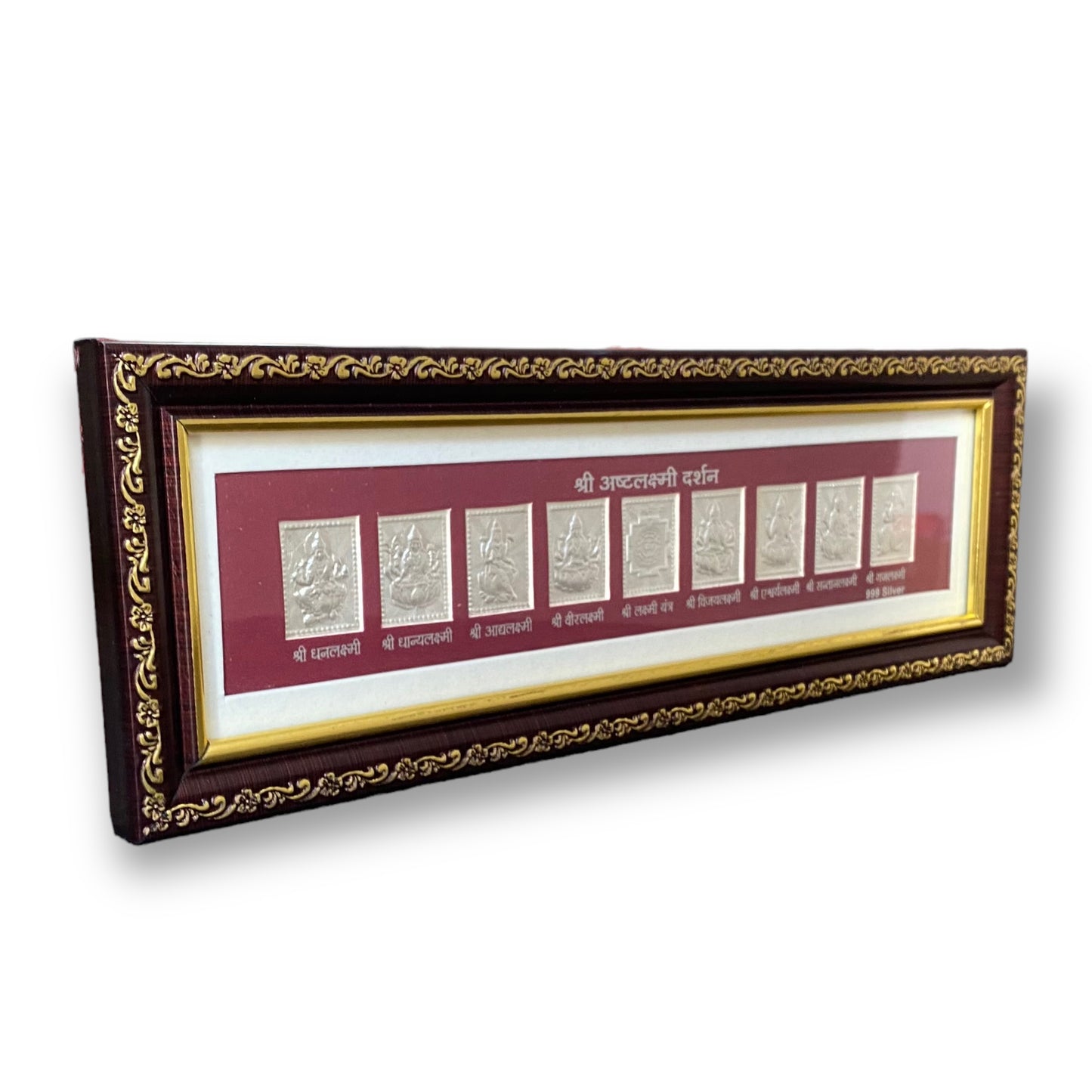 999 Pure Silver Asthalaxmi Frame - 12x4 Inches