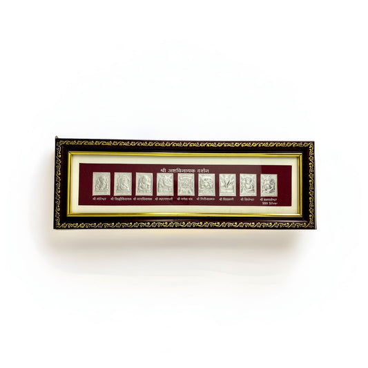 999 Pure Silver Asthavinayak Frame - 12x4 Inches