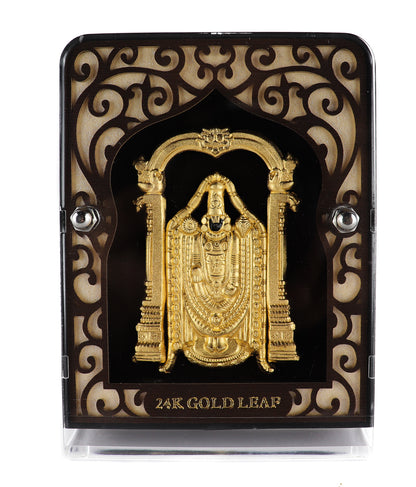 24k Pure Gold Foil Tirupathi Balaji Frame - 4x3 Inches