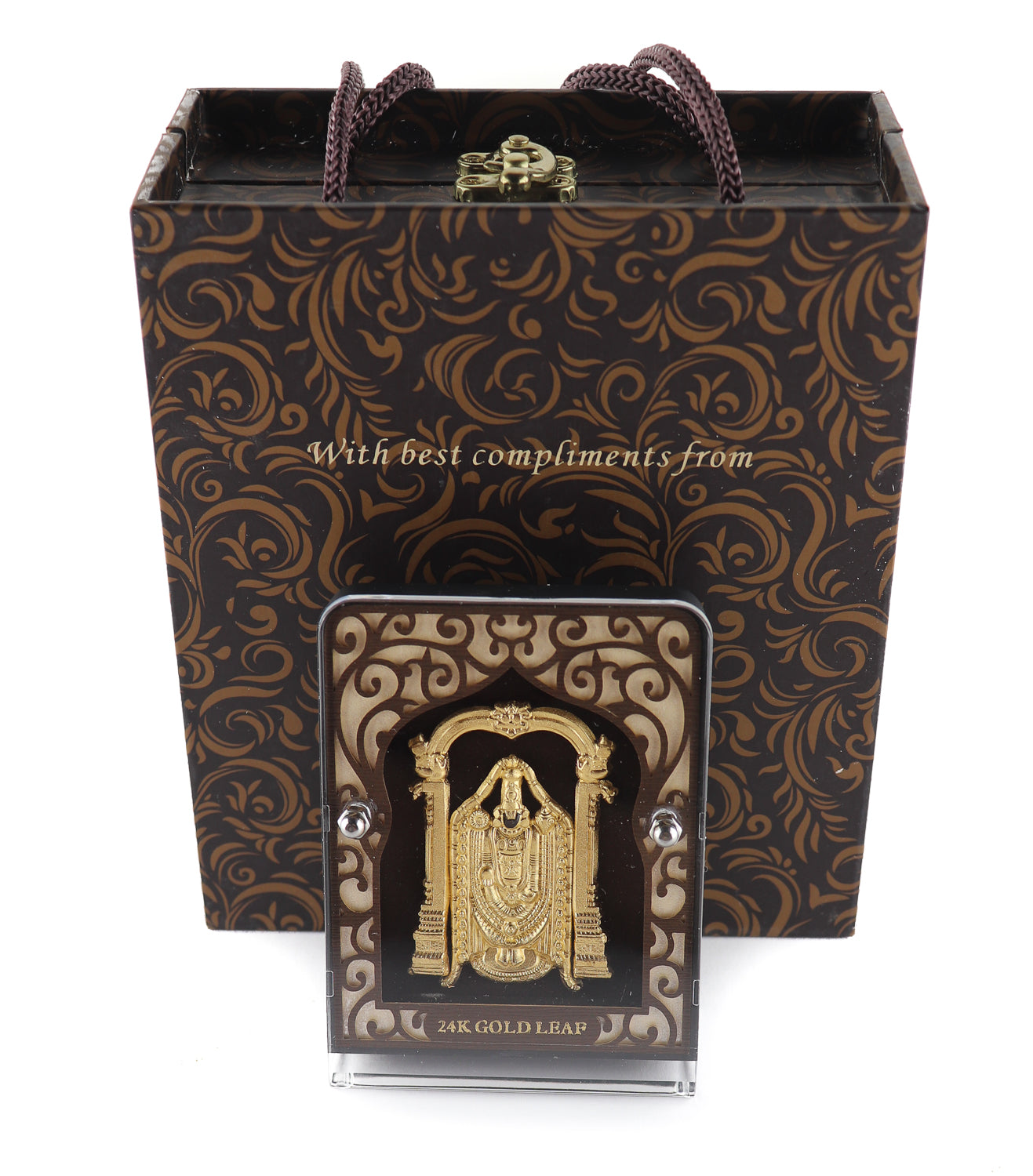 24k Pure Gold Foil Tirupathi Balaji Frame - 4x3 Inches