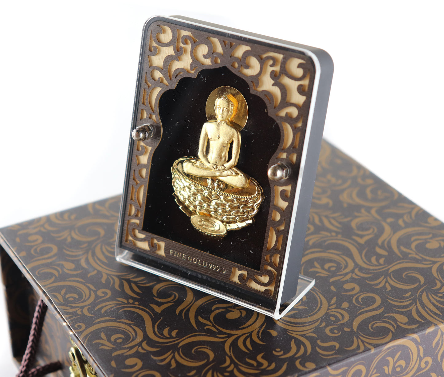 24k Pure Gold Foil Mahaveer Frame - 4x3 Inches