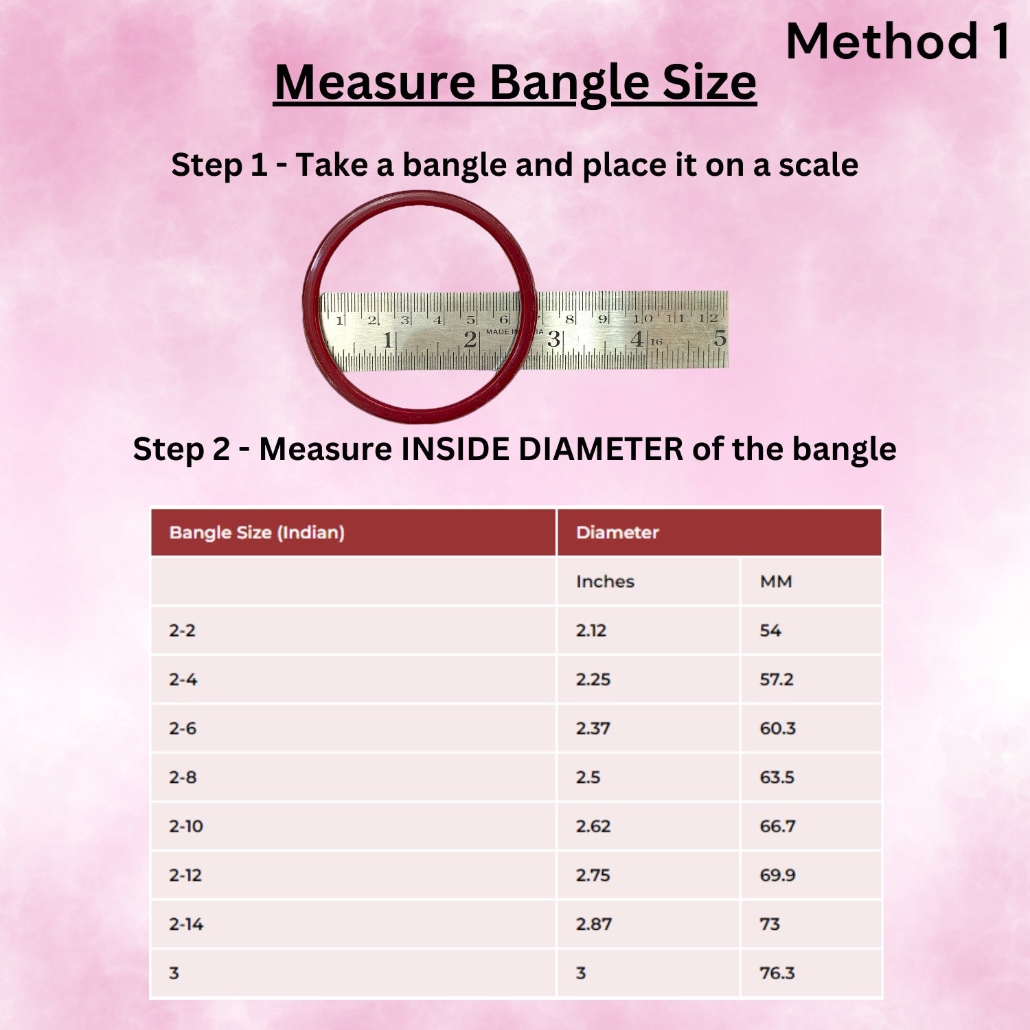 "Image demonstrating the proper method to measure your bangle size accurately using a measuring''