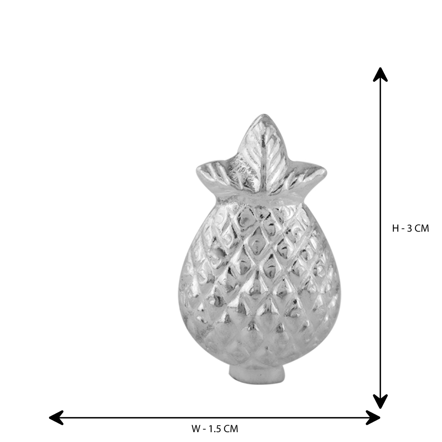 97%-99% Pure Silver Pineapple Fruit for Puja Pooja, Gift, Holy Offering, Bhog, Mandir and Temple Decor (1pc)