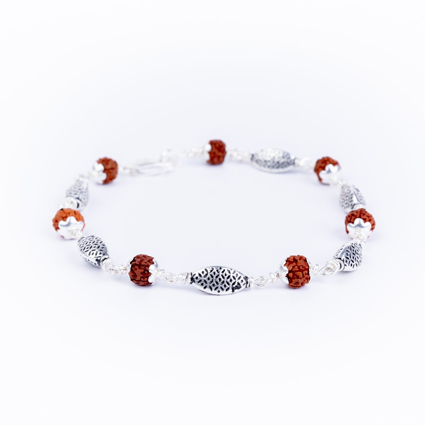 925 Pure Silver Rudraksha Rakhi for Brother | Silver Rakhi For Brother | Design: Pure Essence (HJRKH9-86)