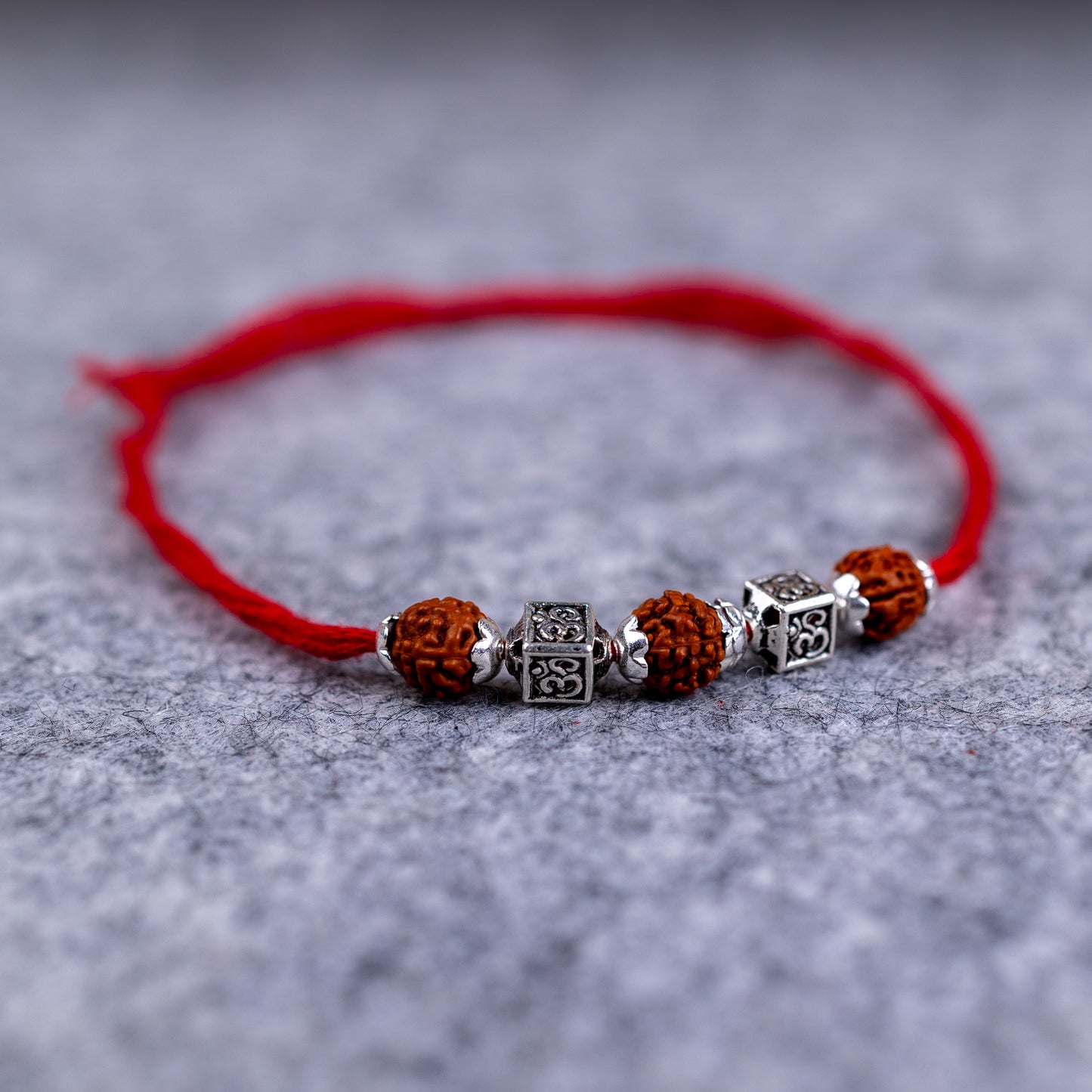 925 Pure Silver Rakhi for Brother with Cotton Thread | Free Size | Design - Om Chants (HRKH-D5)