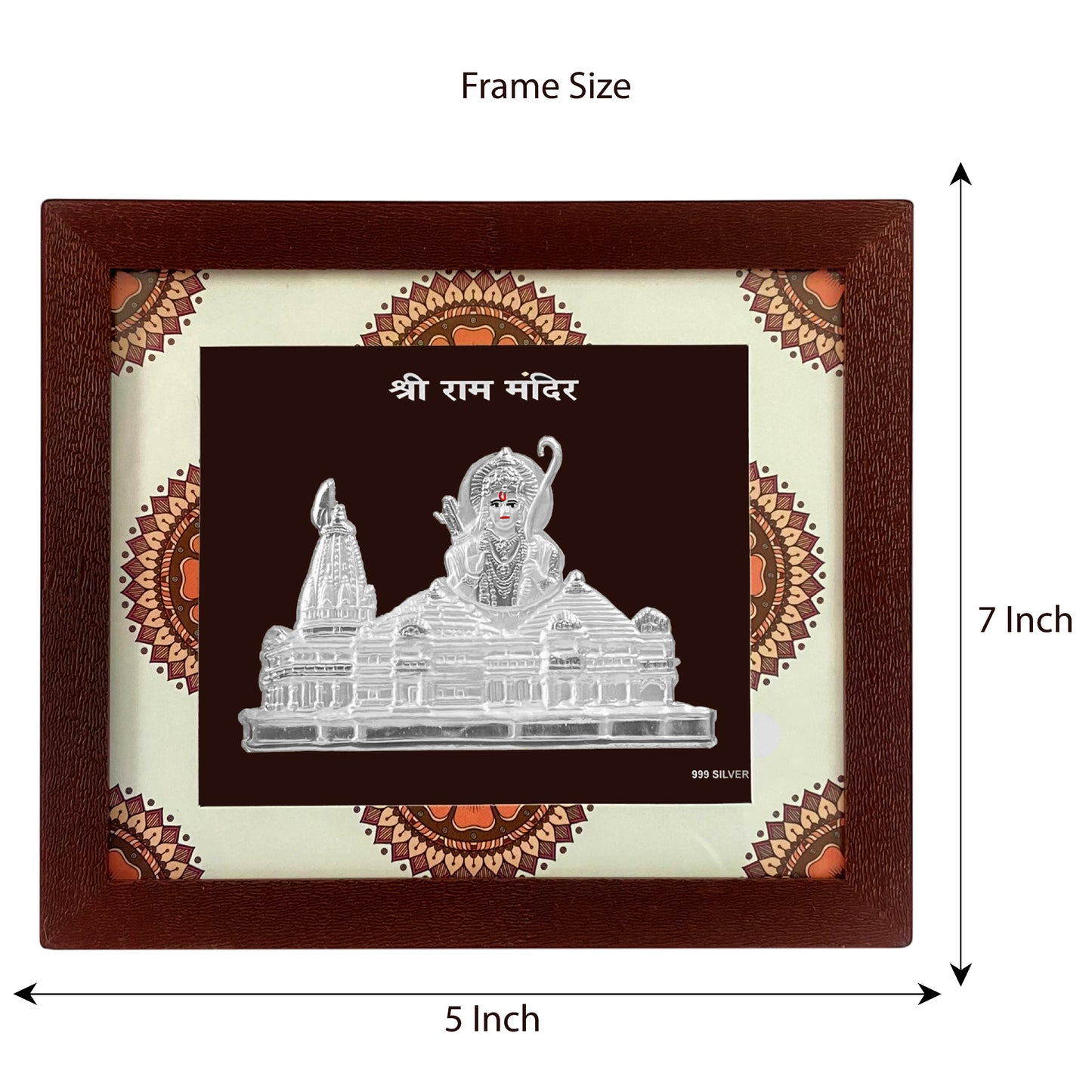 Hem Jewels 999 Pure Silver Frame for gift and home decor- Ayodhya Ram Mandir (5 x 7 Inch). Gift for marriage, housewarming and wedding