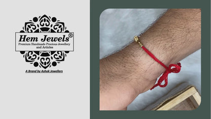 925 Pure Silver Rakhi for Brother with Cotton Thread | Free Size | Design - Ganesh Shivling (HRKH-D9)