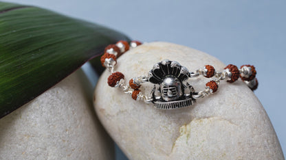 Video showing Silver Rudraksha Rakhi with Shivling Motif and its use.